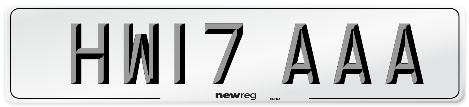 HW17 AAA Number Plate from New Reg